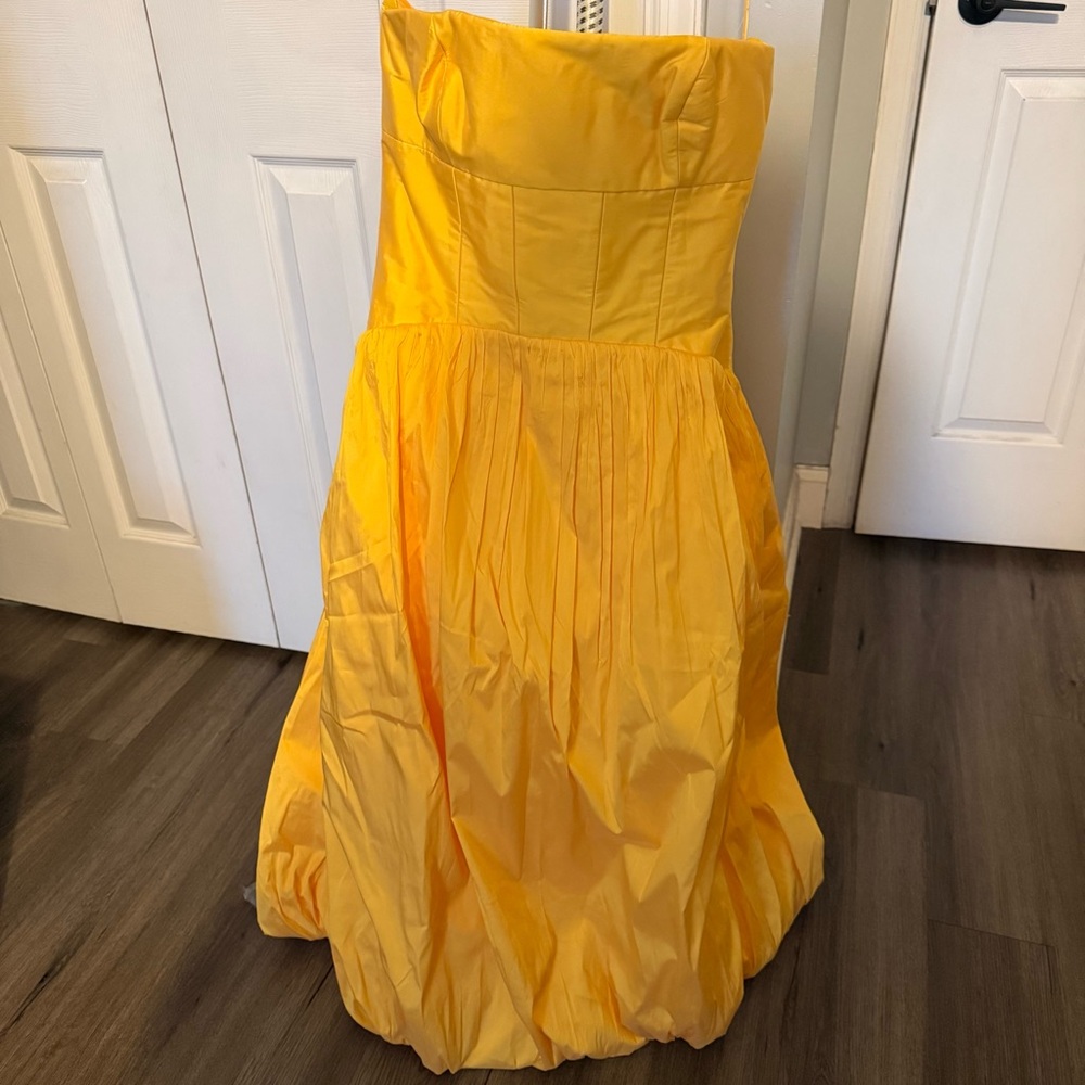 BHLDN Strapless Drop-Waist Bubble Midi Dress Size 8 - Picture 4 of 6
